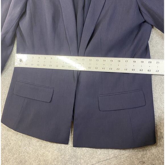 Loft Jacket Womens Size 14 Navy Open Front Cinched Sleeve W/ Tie Career - Picture 6 of 16